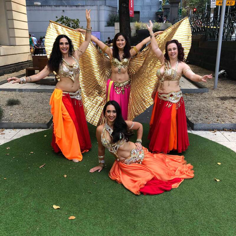 Belly dancing it up at a 40th birthday party